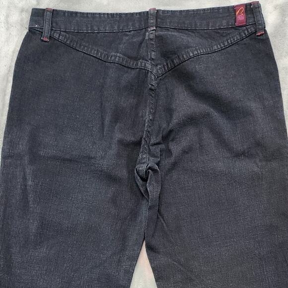 Vintage Fetish Jeans Women 13/14 Blue Dark Wash Low Rise Flare Leg Stretch Denim - Picture 5 of 14